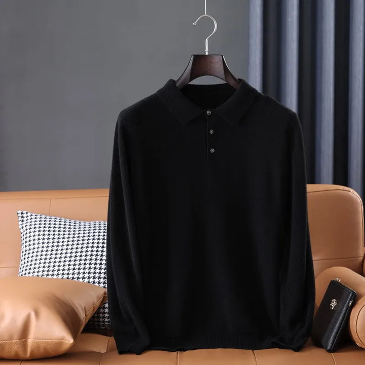 Ziemowoj - Sweter polo z kaszmiru, miękki i elegancki, idealny na chłodniejsze dni