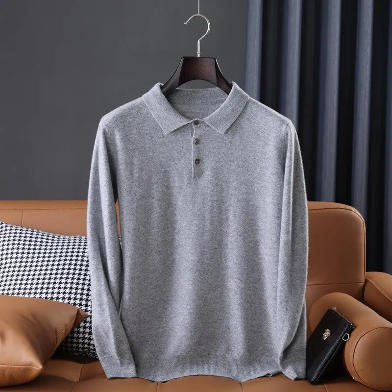 Ziemowoj - Sweter polo z kaszmiru, miękki i elegancki, idealny na chłodniejsze dni