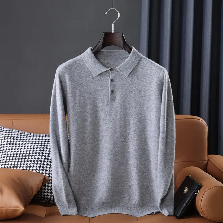 Ziemowoj - Sweter polo z kaszmiru, miękki i elegancki, idealny na chłodniejsze dni