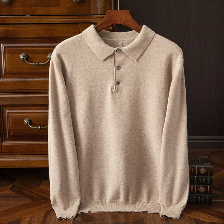 Ziemowoj - Sweter polo z kaszmiru, miękki i elegancki, idealny na chłodniejsze dni